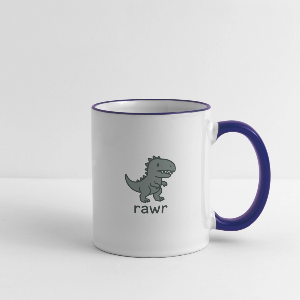 Mug Allosaure - blanc/bleu cobalt