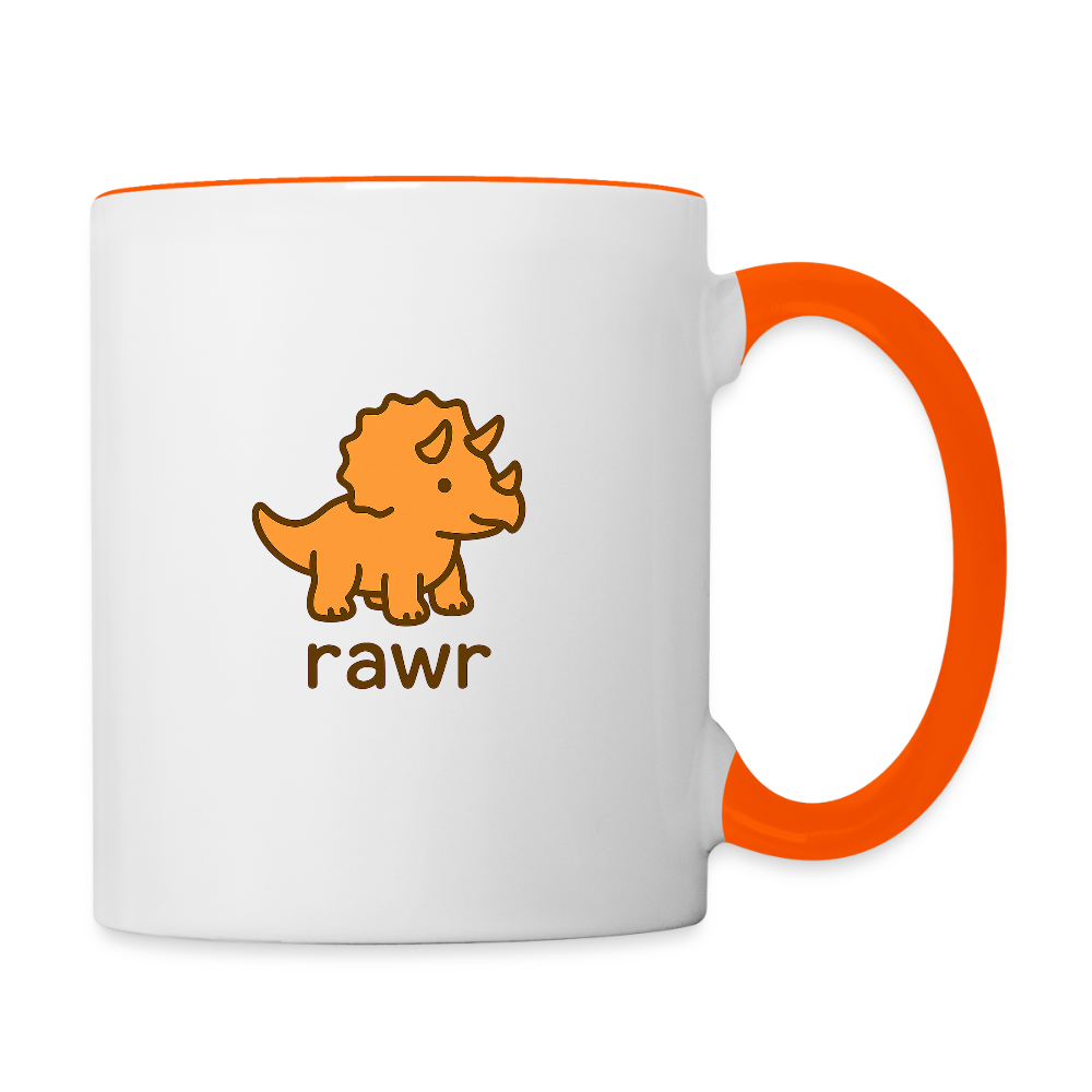Mug Tricératops - blanc/orange