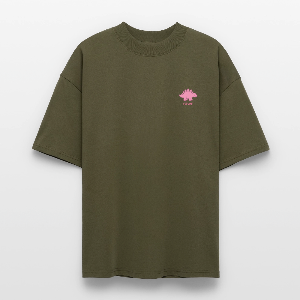 T-shirt oversize Stégosaure - kaki