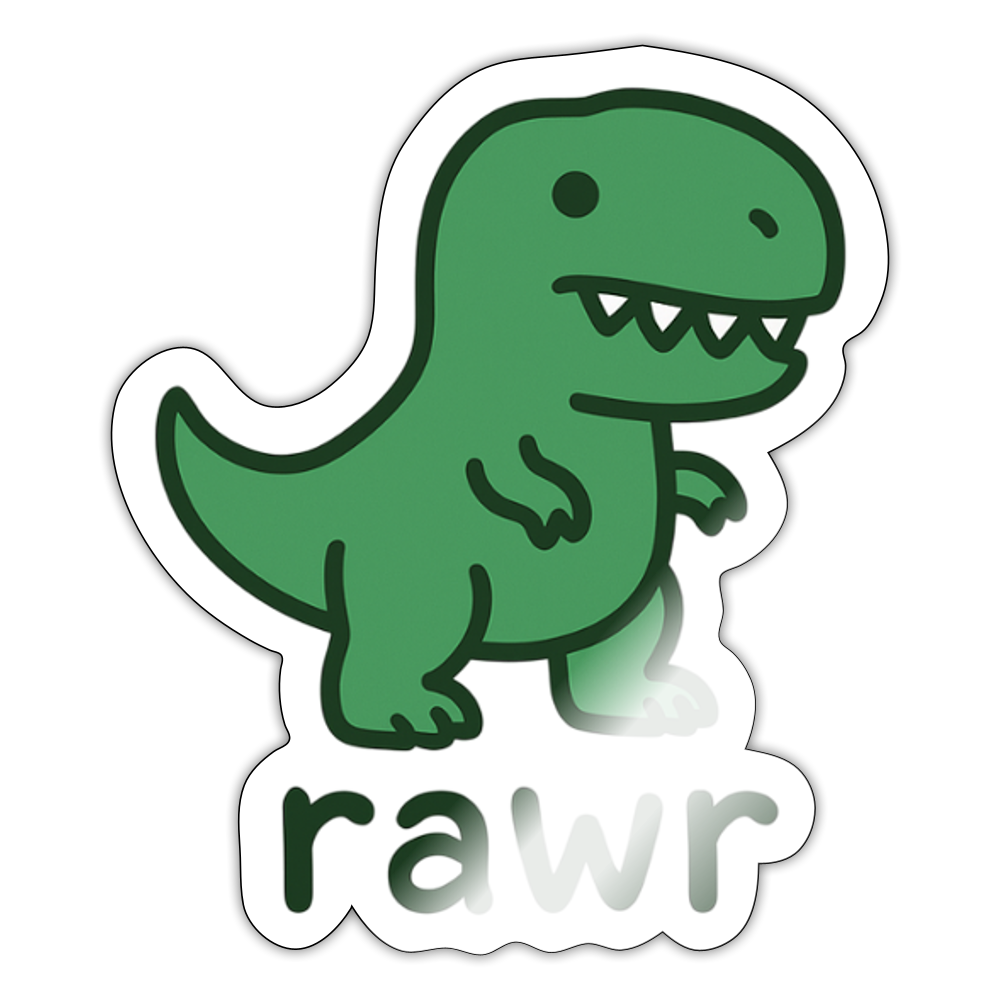 Autocollant T-rex - blanc brillant
