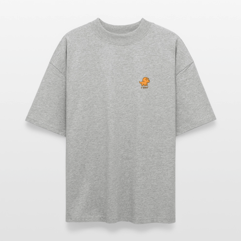 T-shirt oversize Tricératops - gris chiné