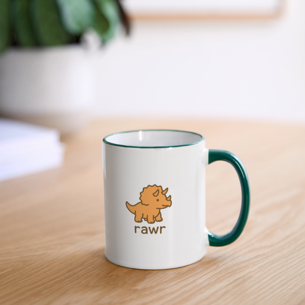 Mug Tricératops - blanc/vert foncé