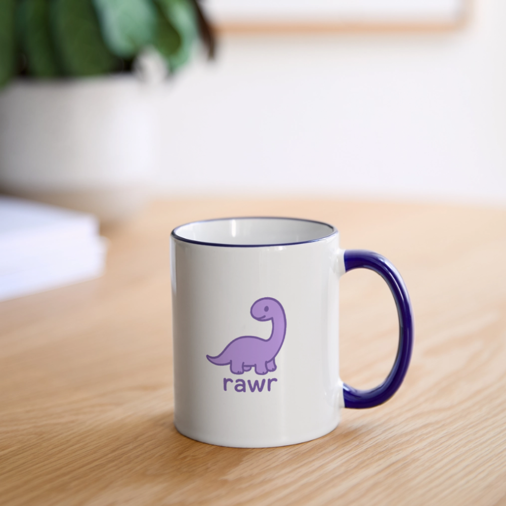 Mug Diplodocus - blanc/bleu cobalt