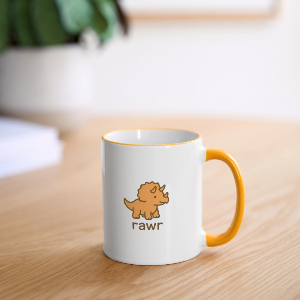 Mug Tricératops - blanc/jaune