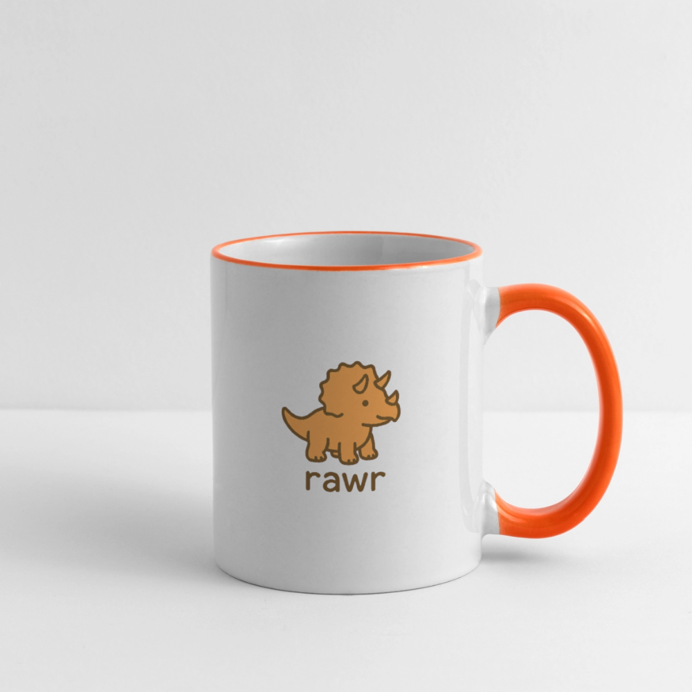 Mug Tricératops - blanc/orange