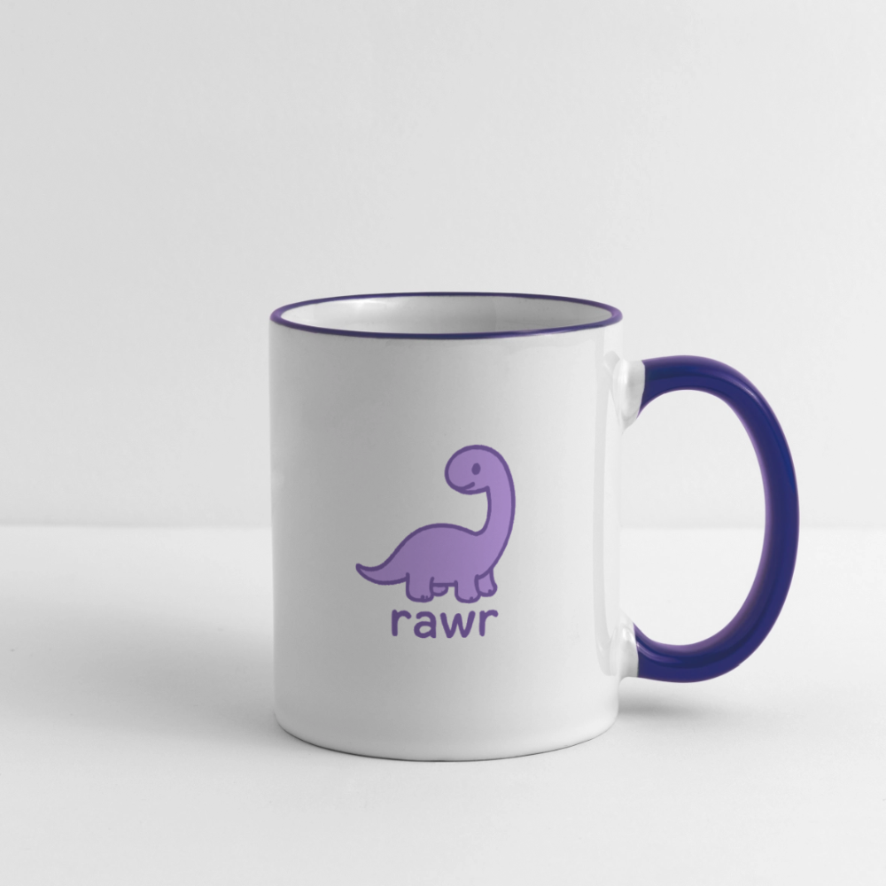 Mug Diplodocus - blanc/bleu cobalt
