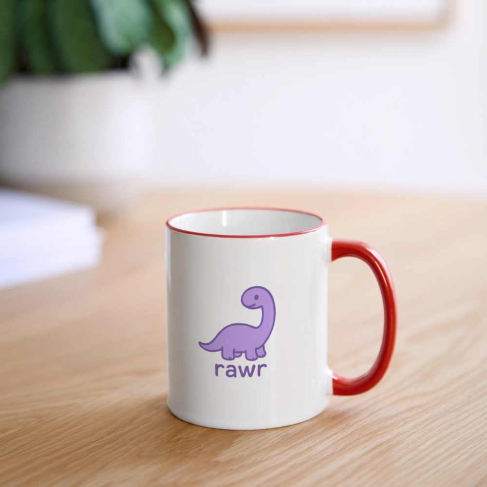 Mug Diplodocus - blanc/rouge