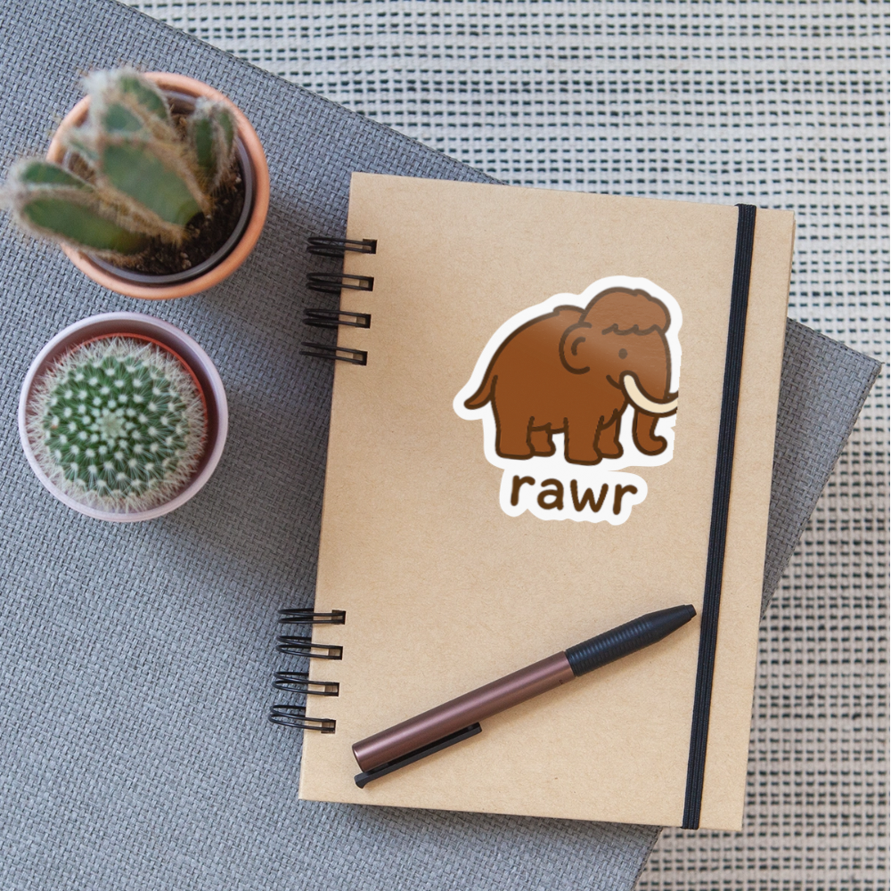 stickers mammouth - blanc brillant
