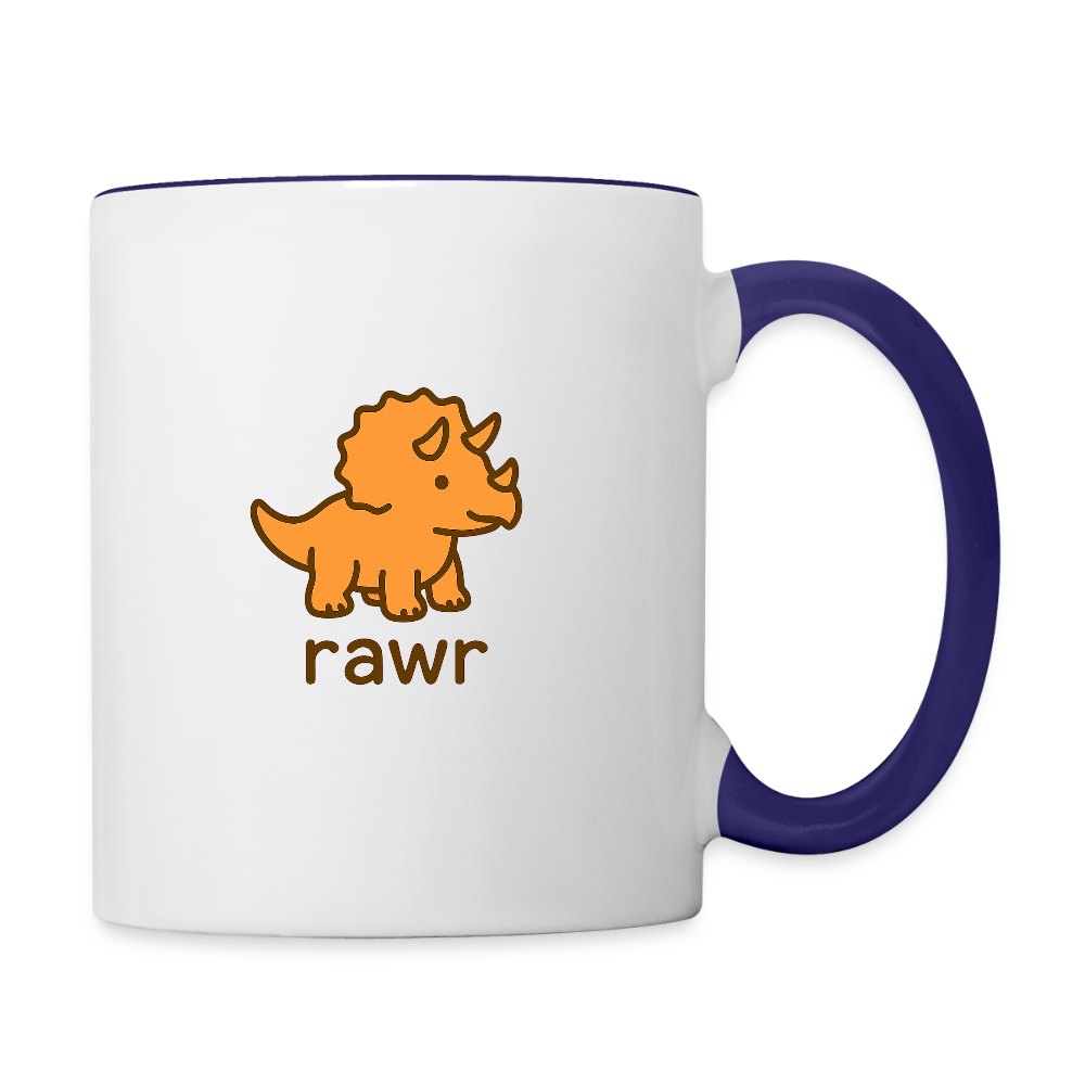Mug Tricératops - blanc/bleu cobalt