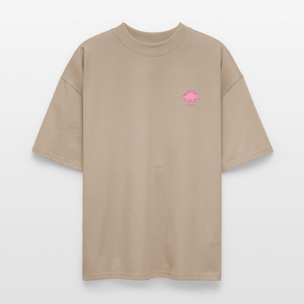 T-shirt oversize Stégosaure - gris pierre