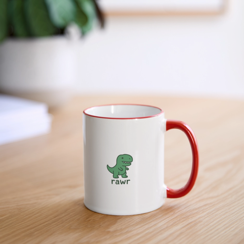 Mug 1er édition T-rex - blanc/rouge
