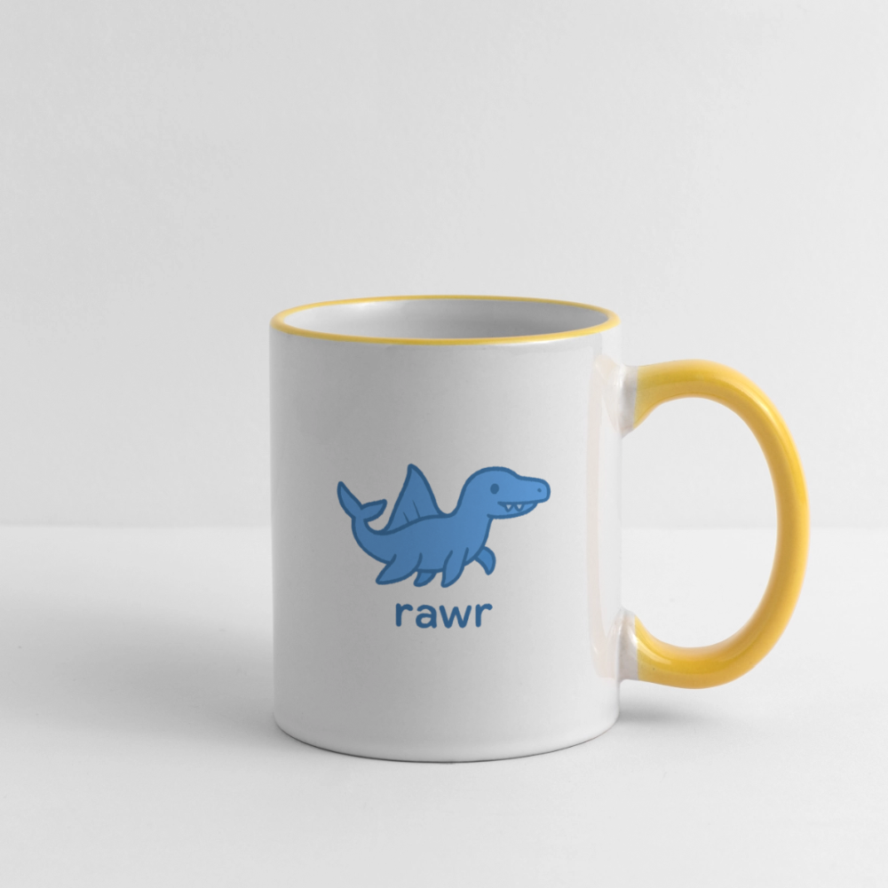 Mug mosasaure - blanc/jaune