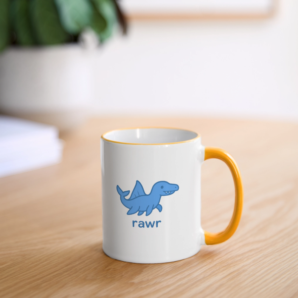 Mug mosasaure - blanc/jaune