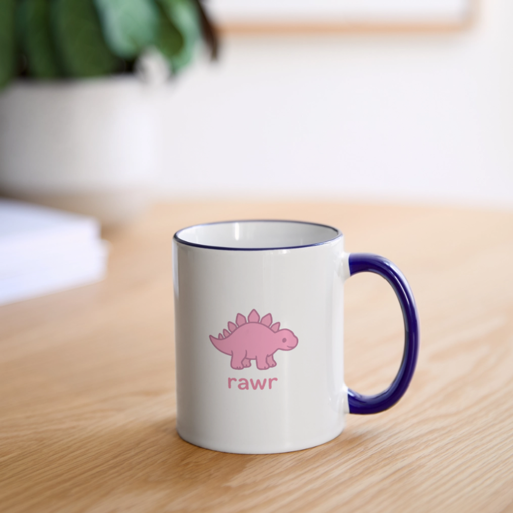 Mug Stégosaure - blanc/bleu cobalt