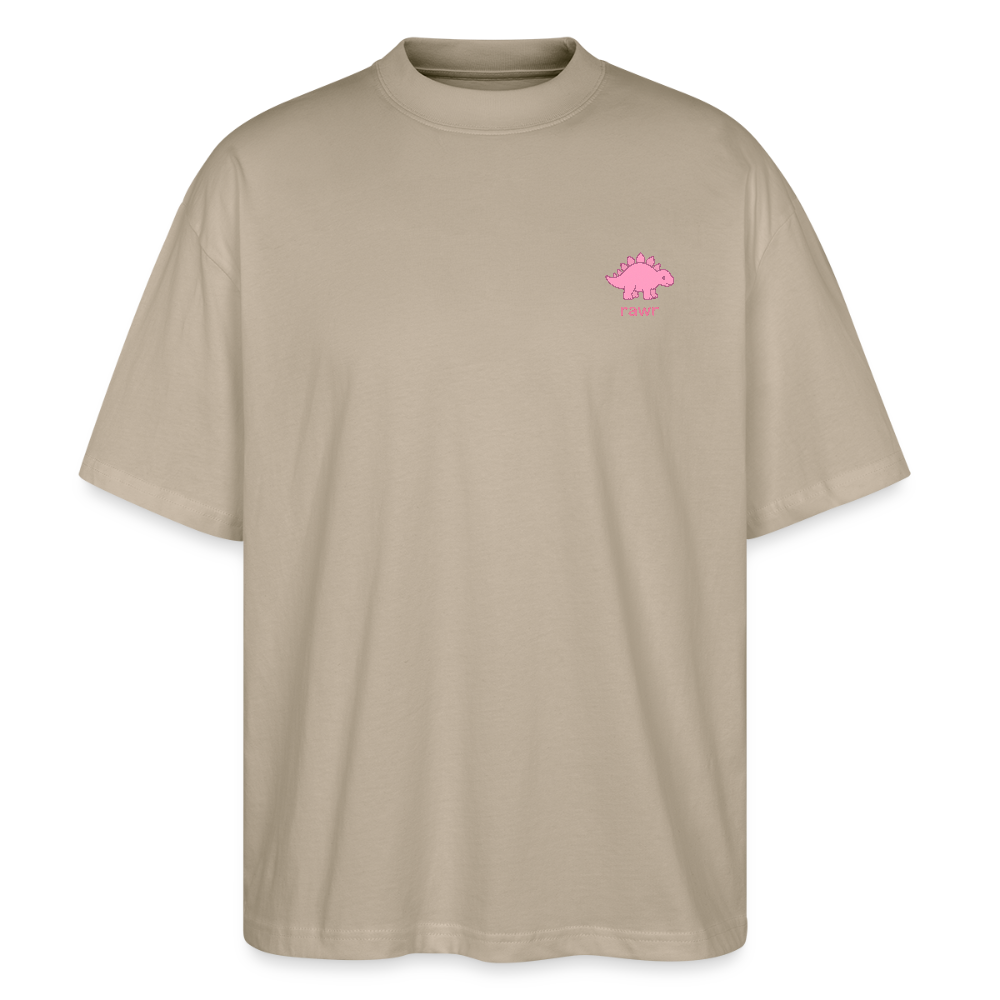 T-shirt oversize Stégosaure - gris pierre