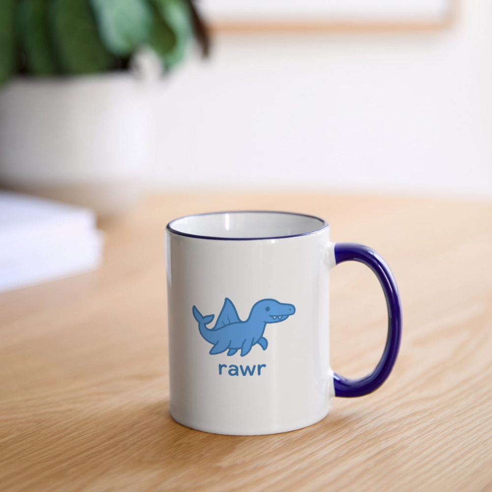 Mug mosasaure - blanc/bleu cobalt