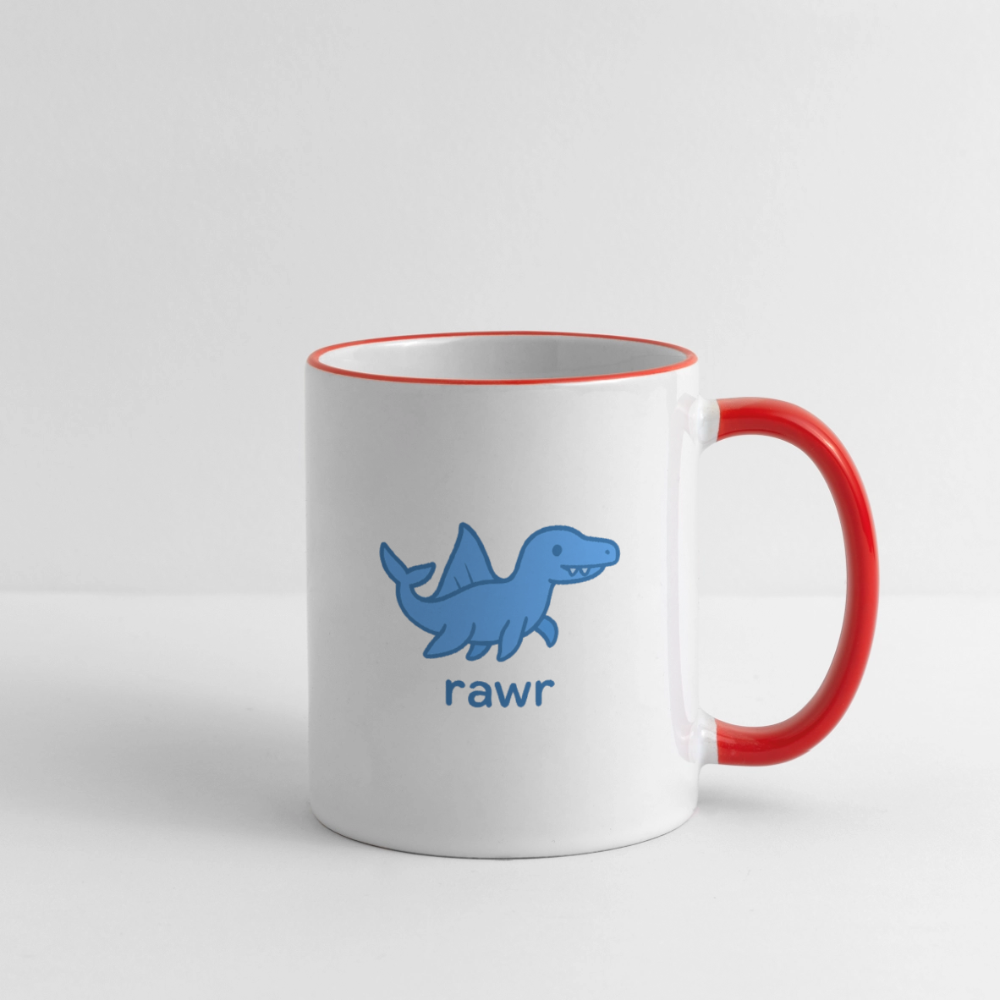 Mug mosasaure - blanc/rouge