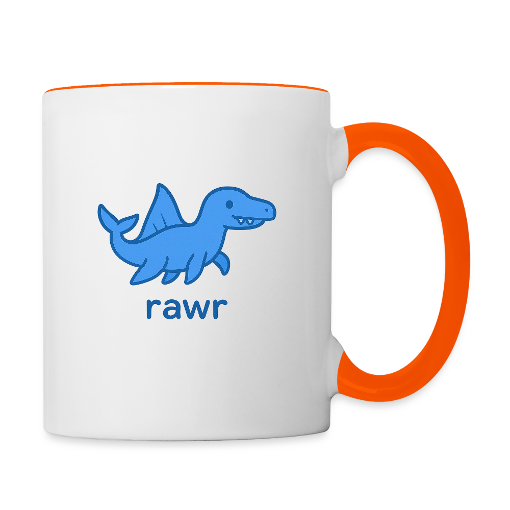 Mug mosasaure - blanc/orange