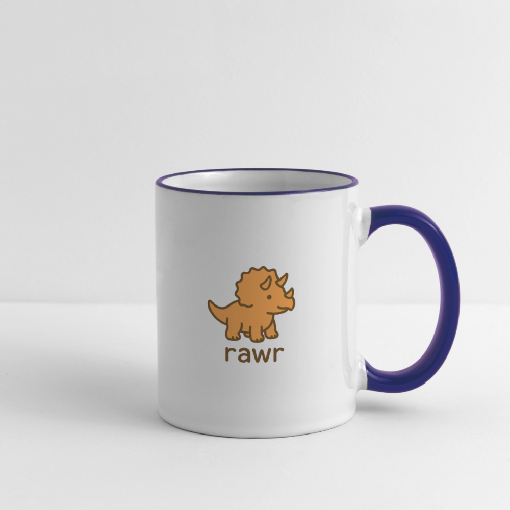 Mug Tricératops - blanc/bleu cobalt