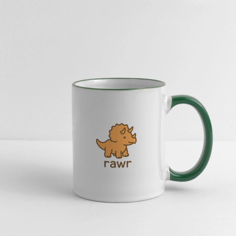 Mug Tricératops - blanc/vert foncé