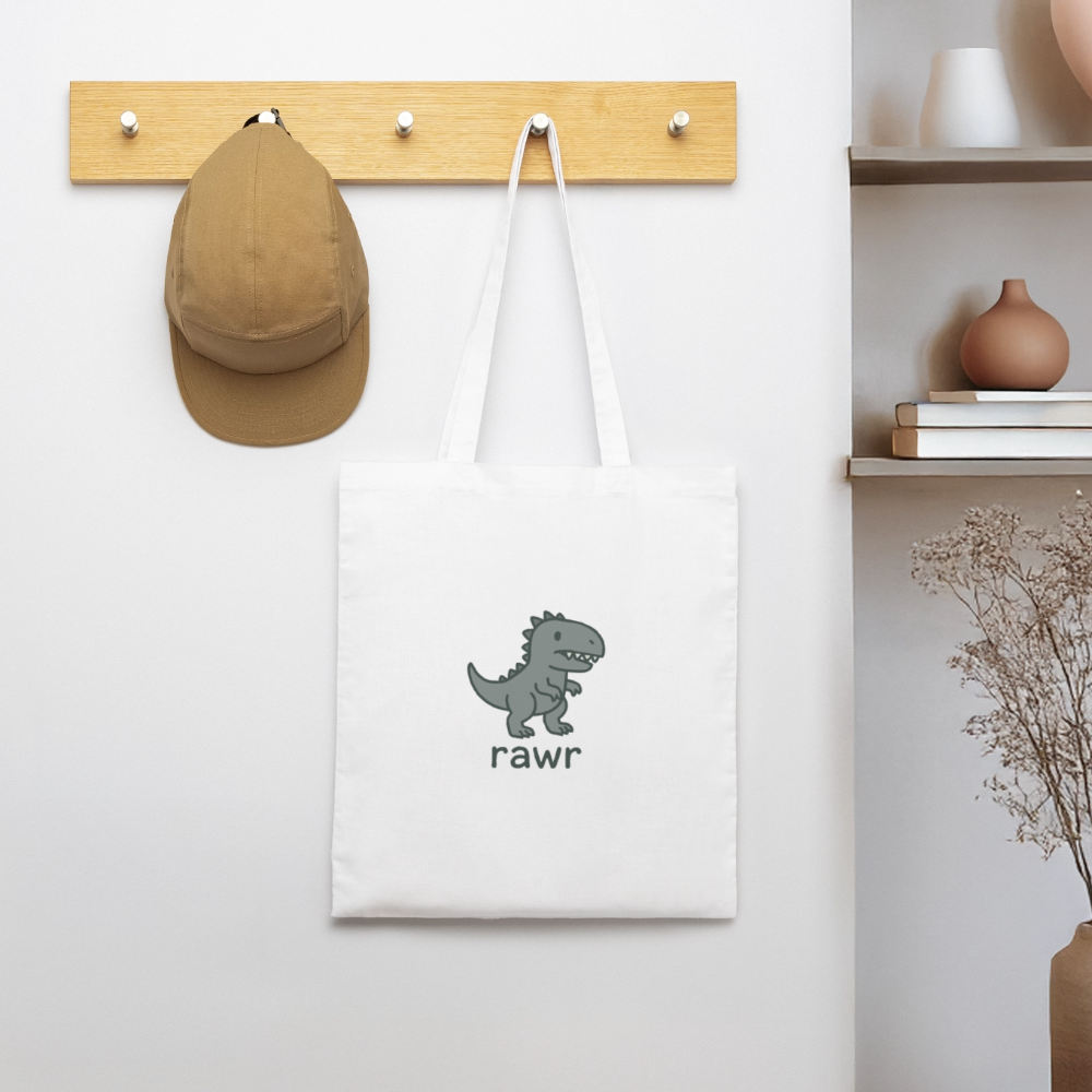 Tote bag Allosaures - blanc