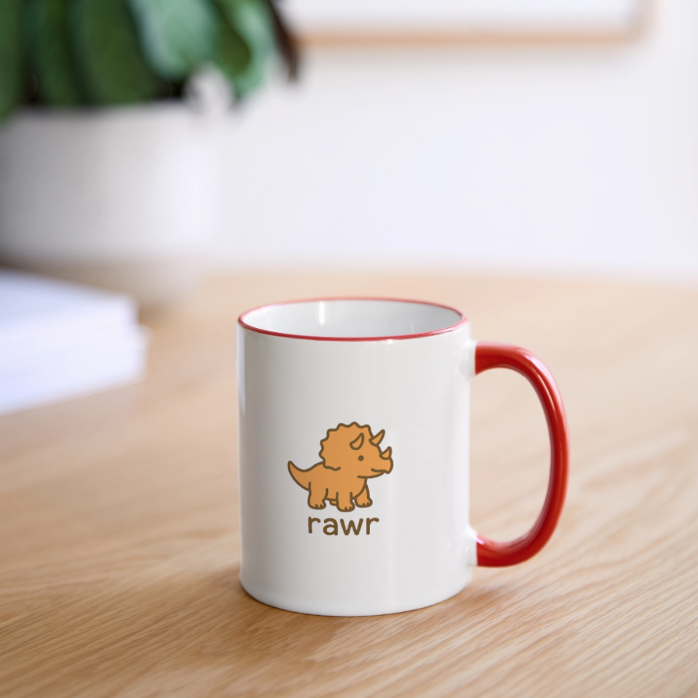 Mug Tricératops - blanc/rouge