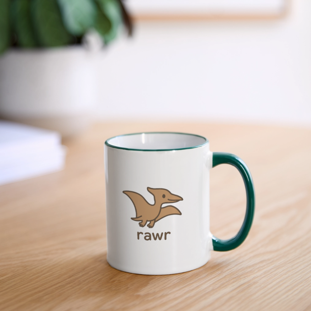 Mug Ptérodactyles - blanc/vert foncé