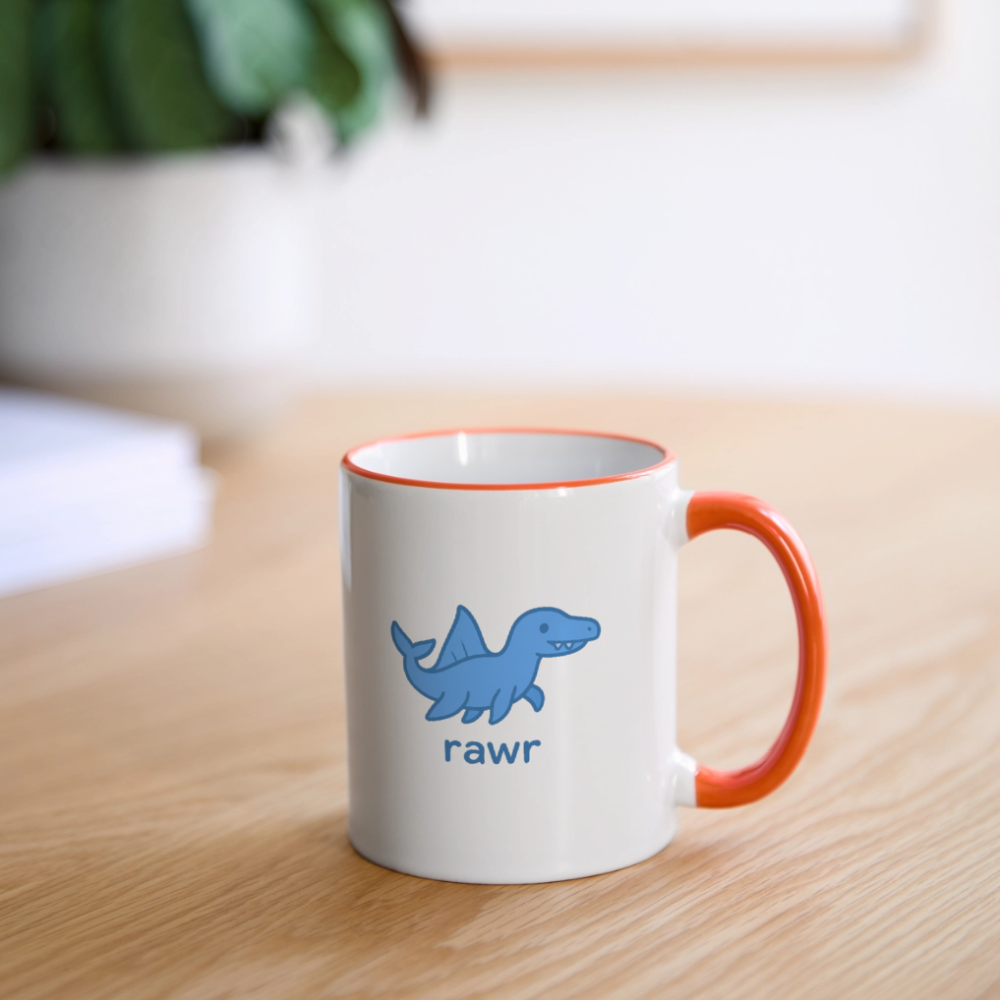 Mug mosasaure - blanc/orange