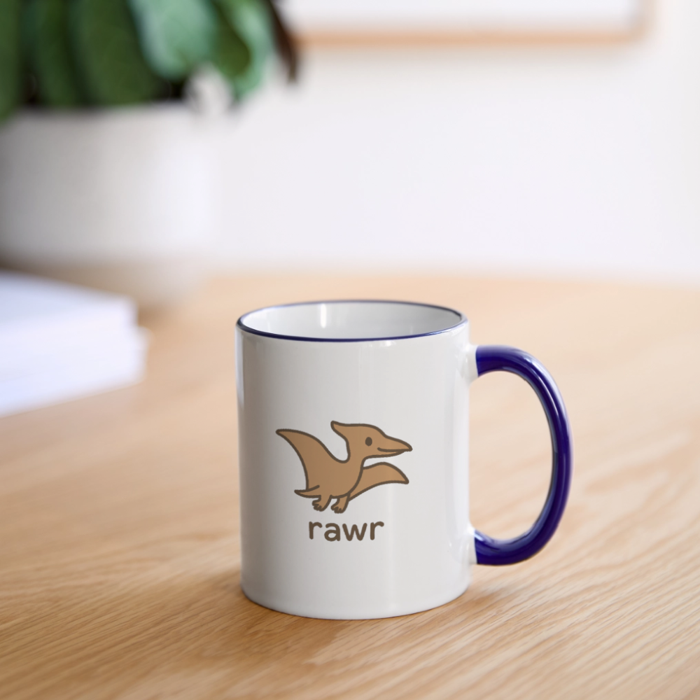 Mug Ptérodactyles - blanc/bleu cobalt