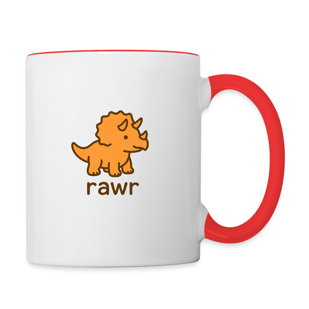 Mug Tricératops - blanc/rouge