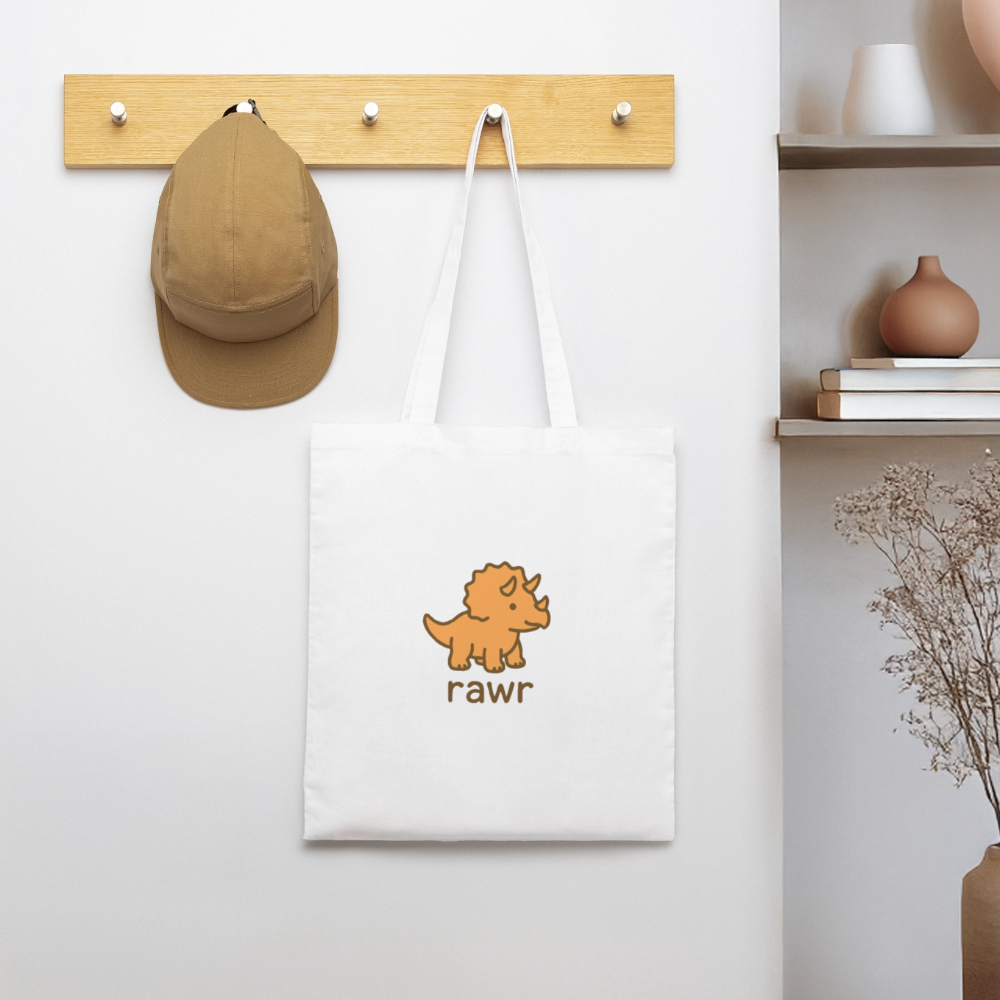 Tote bag Tricératops - blanc