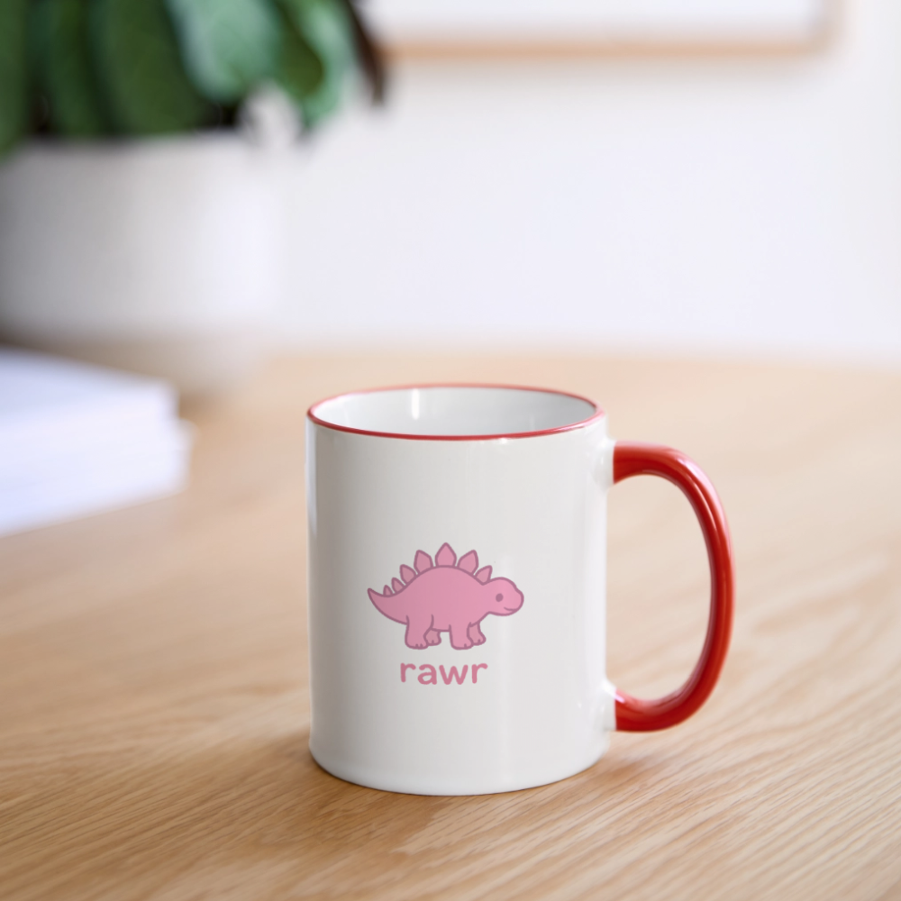 Mug Stégosaure - blanc/rouge