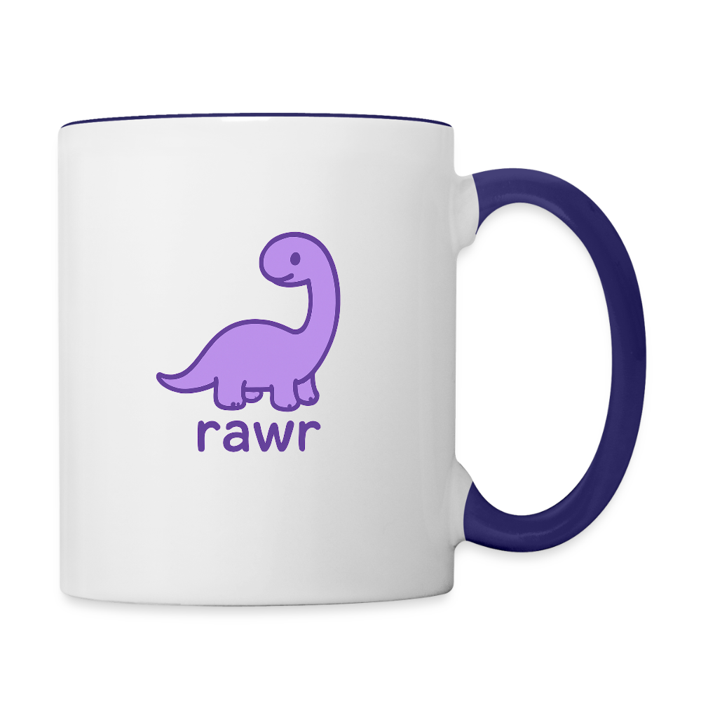 Mug Diplodocus - blanc/bleu cobalt