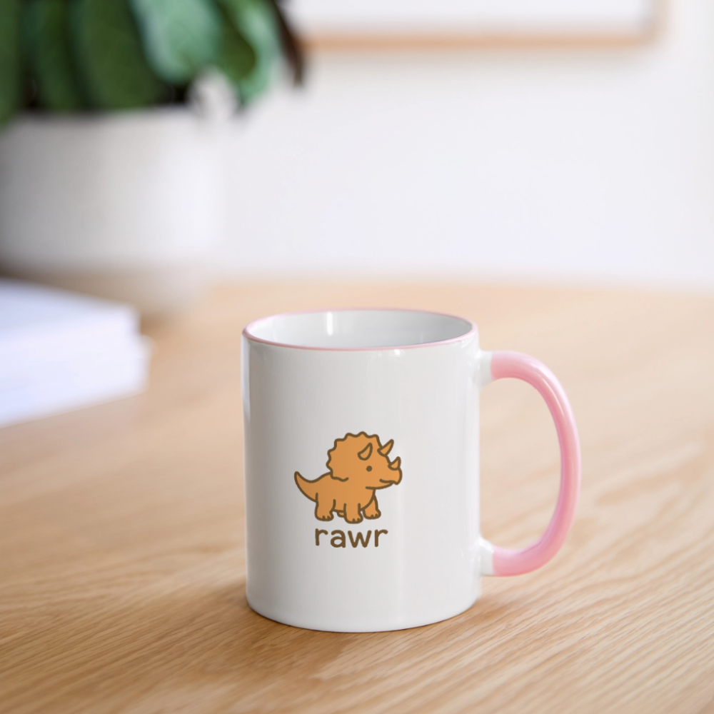 Mug Tricératops - blanc/rose