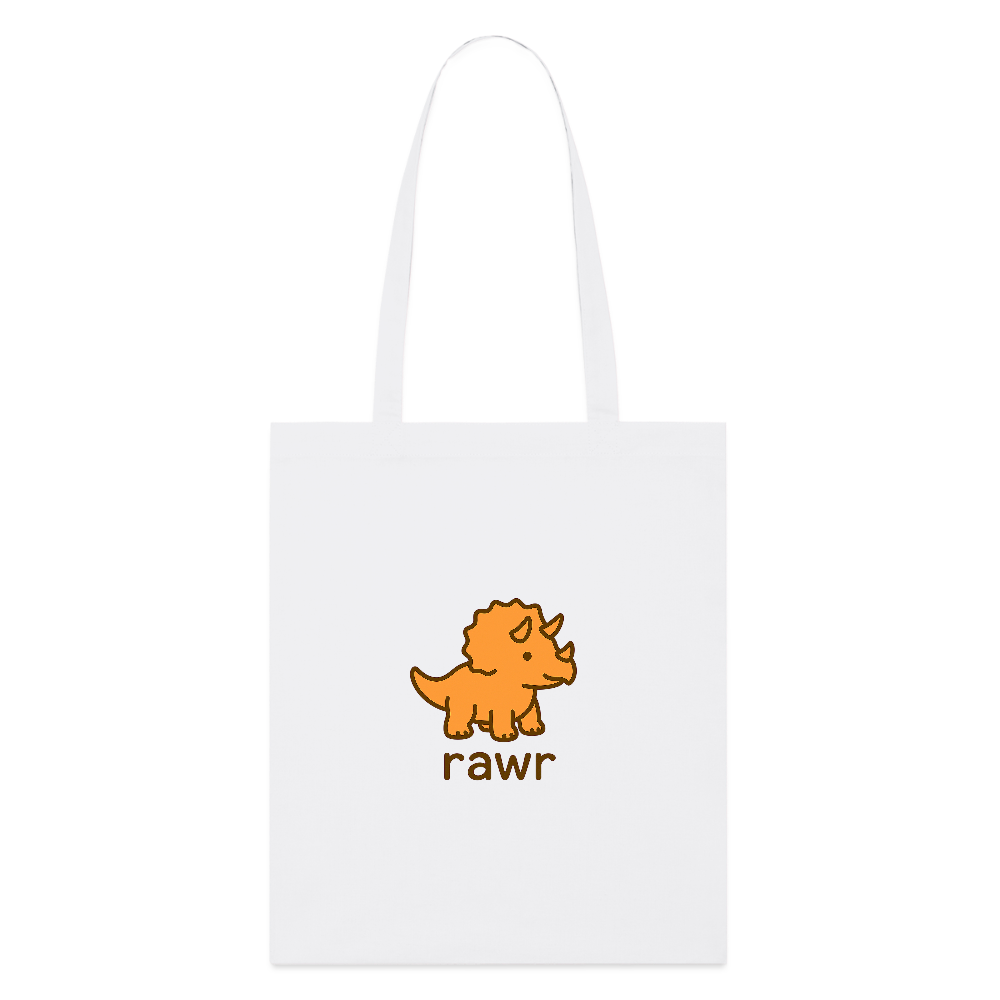 Tote bag Tricératops - blanc