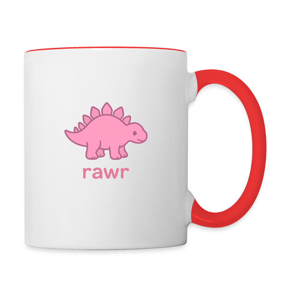 Mug Stégosaure - blanc/rouge