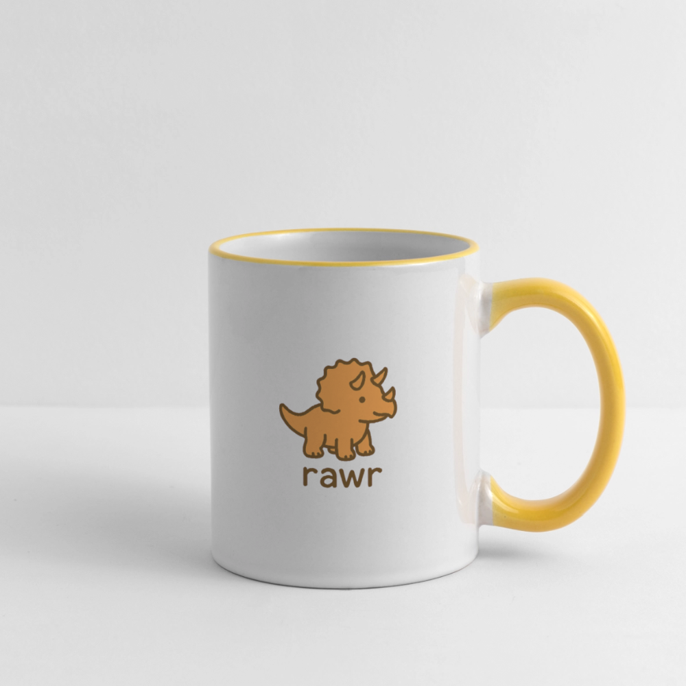 Mug Tricératops - blanc/jaune