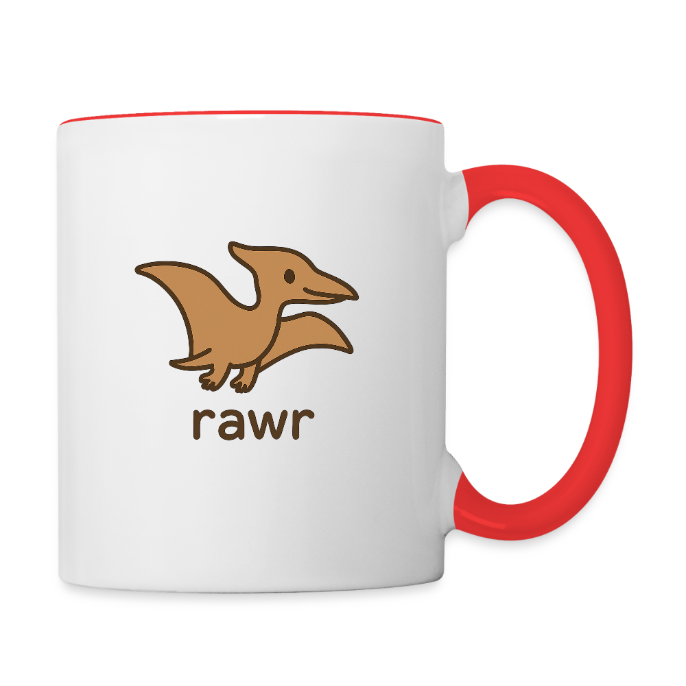 Mug Ptérodactyles - blanc/rouge