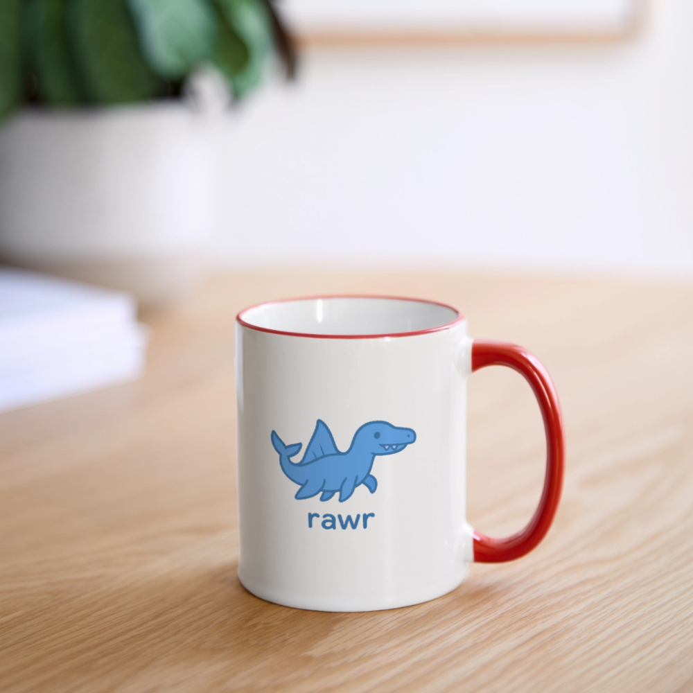 Mug mosasaure - blanc/rouge