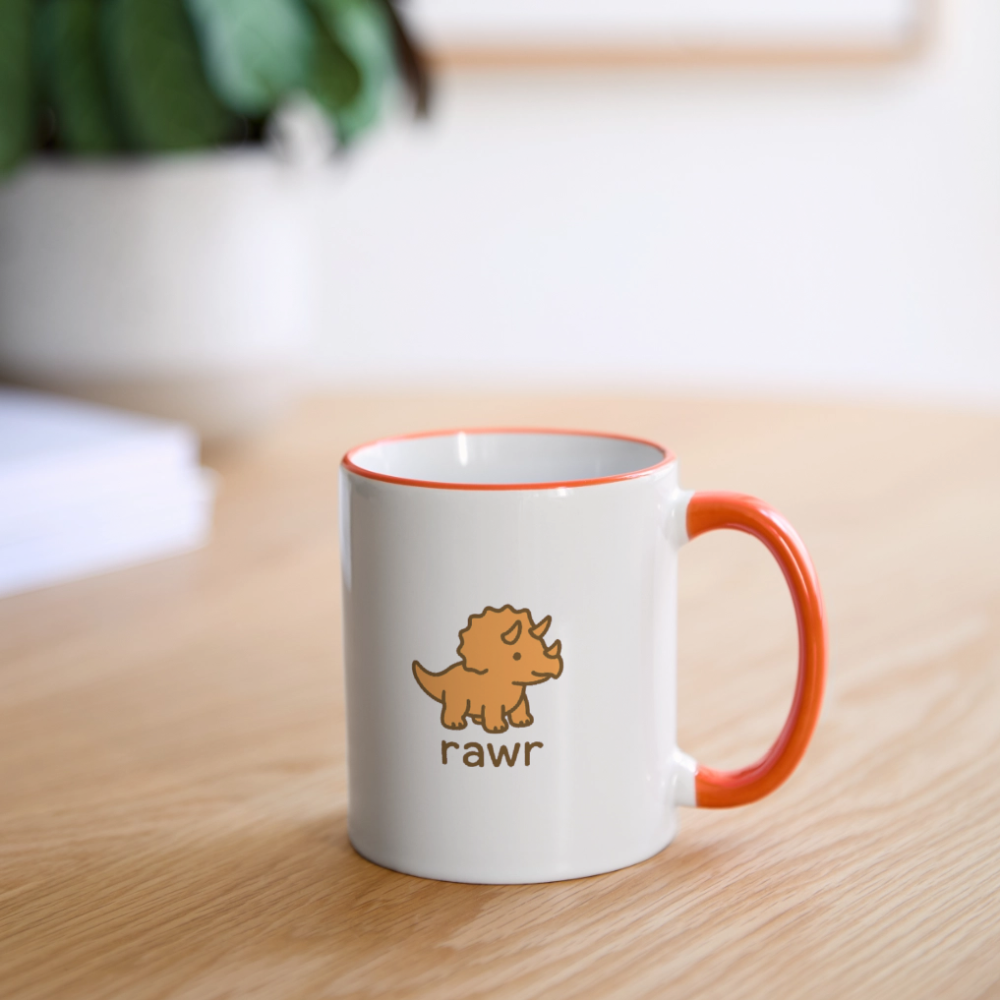 Mug Tricératops - blanc/orange