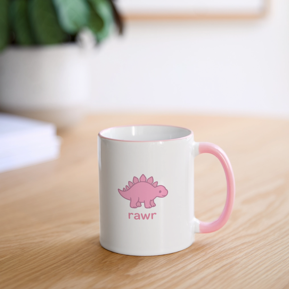 Mug Stégosaure - blanc/rose