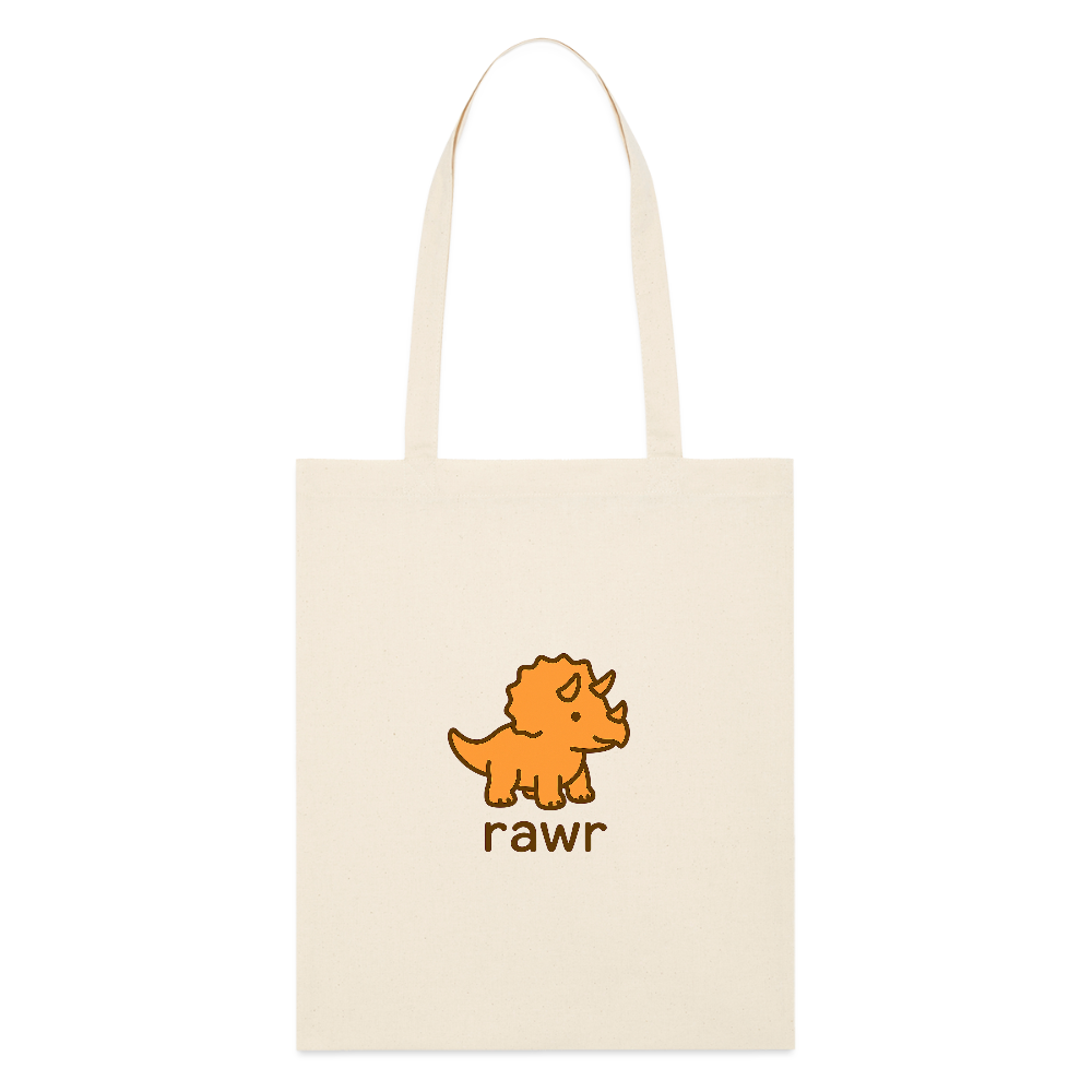 Tote bag Tricératops - blanc gris