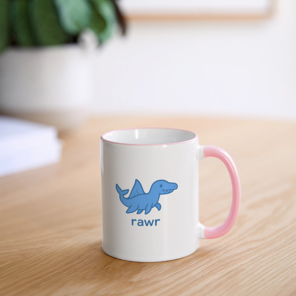 Mug mosasaure - blanc/rose