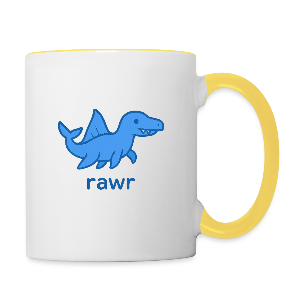 Mug mosasaure - blanc/jaune
