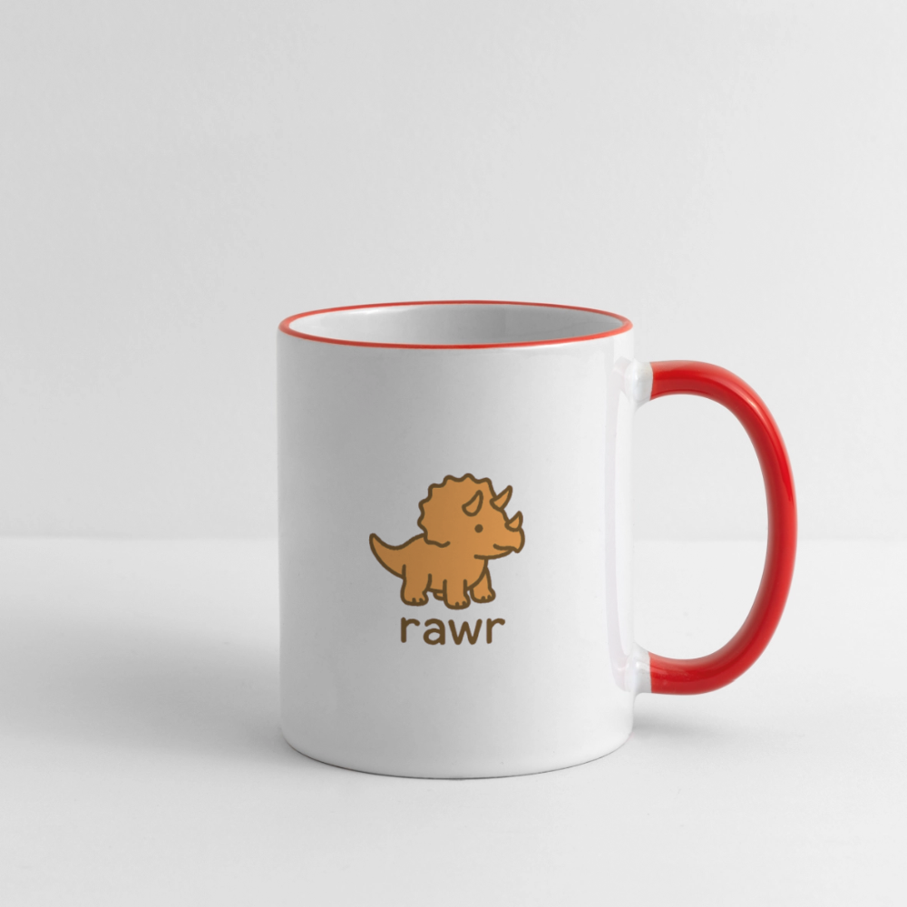 Mug Tricératops - blanc/rouge