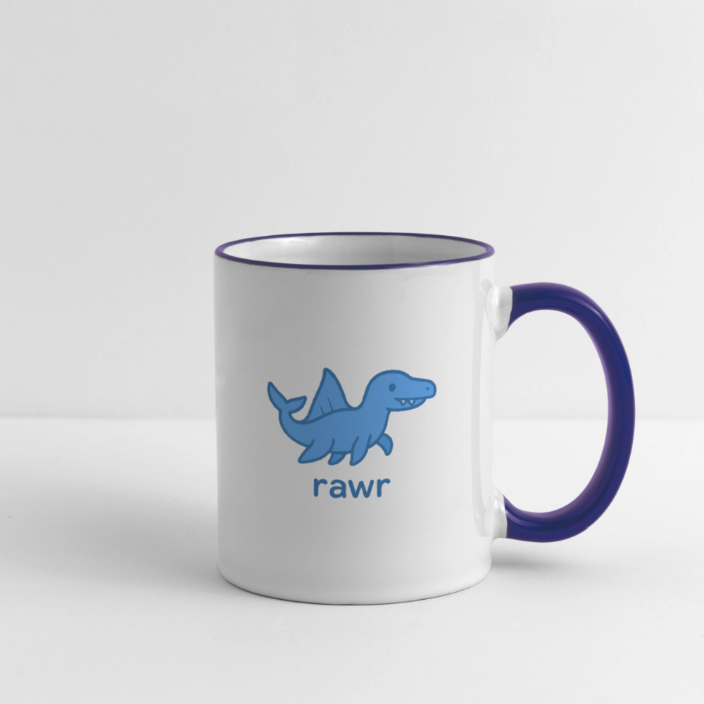 Mug mosasaure - blanc/bleu cobalt