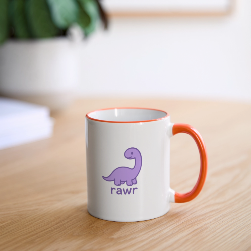 Mug Diplodocus - blanc/orange