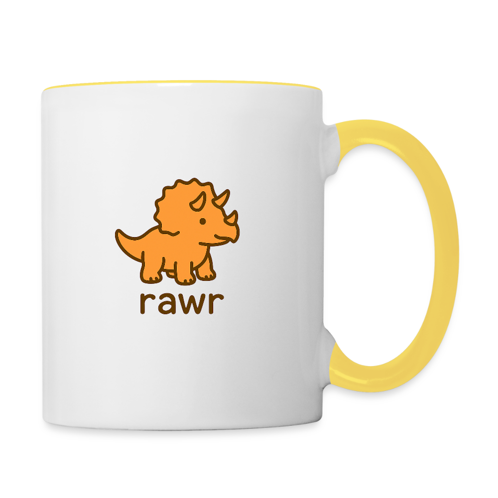 Mug Tricératops - blanc/jaune