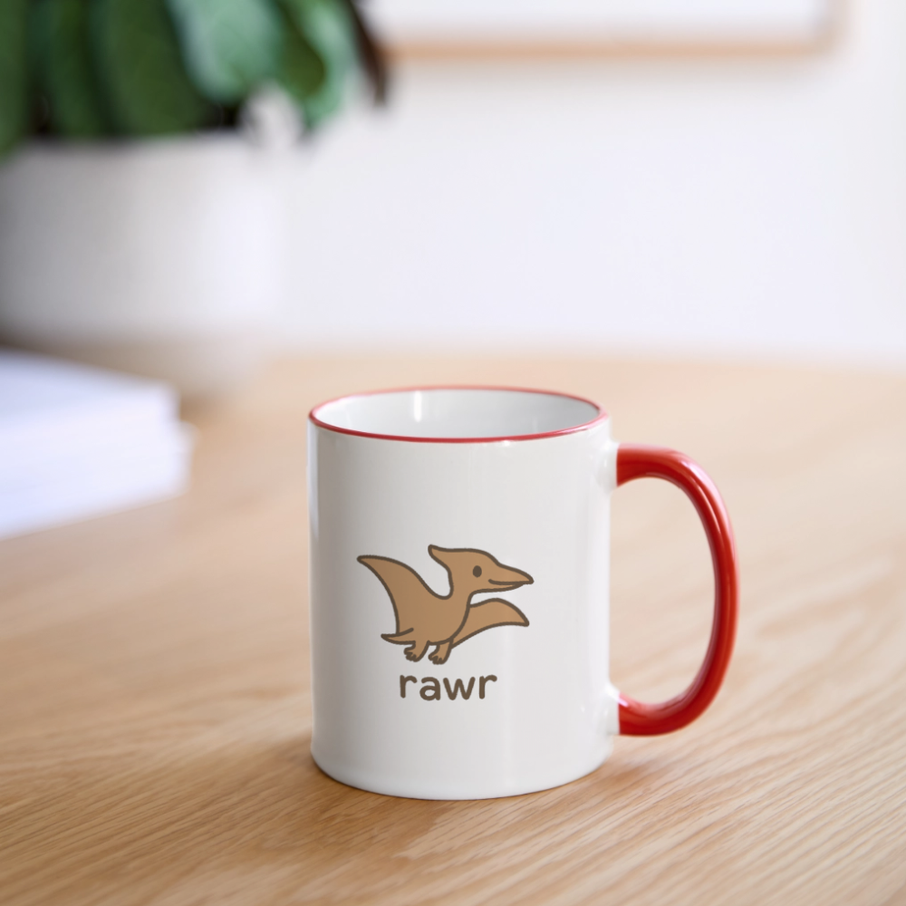 Mug Ptérodactyles - blanc/rouge