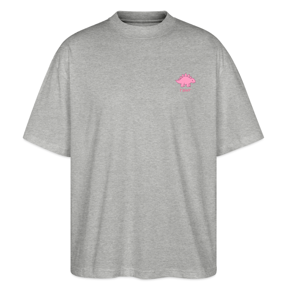 T-shirt oversize Stégosaure - gris chiné